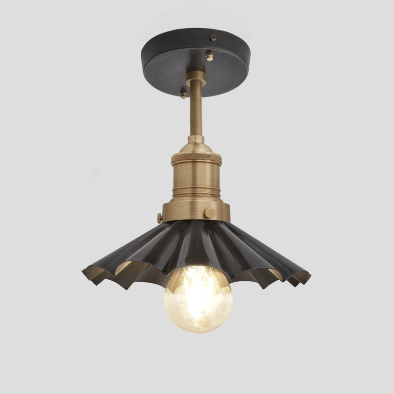 Brooklyn Umbrella Flush Mount 8 Inch Ceiling Light Shade Black
