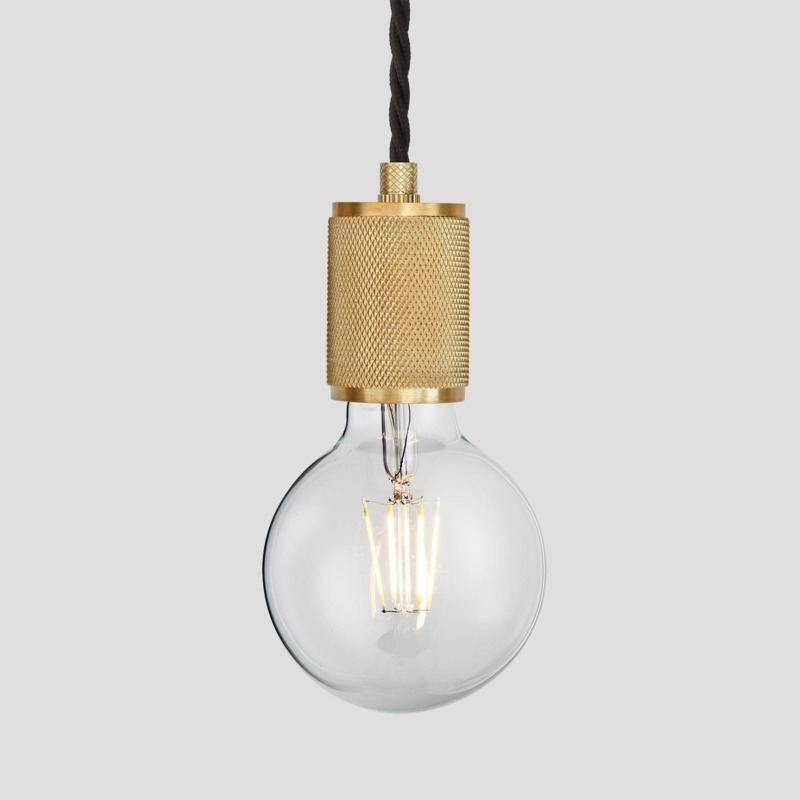 Knurled Edison Pendant Light Light 1 Wire Brass Ceiling Light