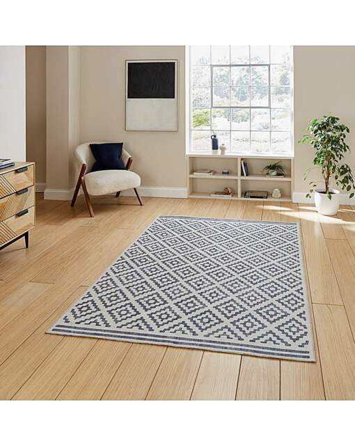 Think Rugs Coral Geometric Rug Blue - Think Rugs - Size: 60X120 by JD ...