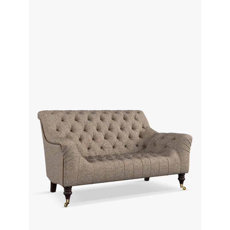 Tetrad Skittle Petite 2 Seater Leather Sofa, Harris Tweed Heather by