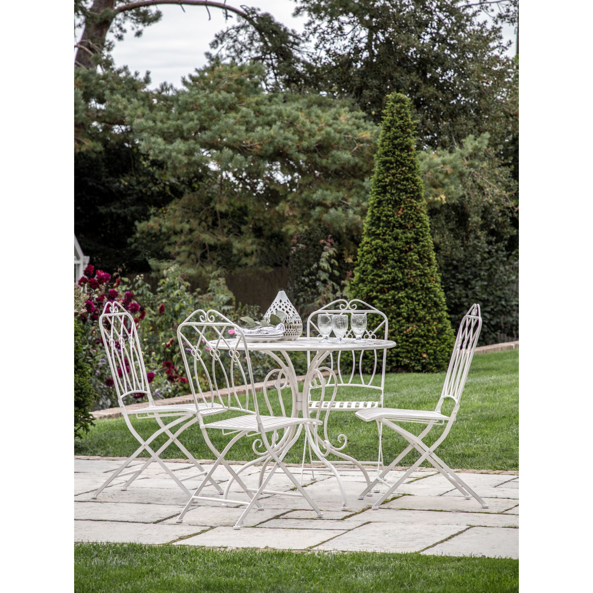 Gallery Direct Mally 4-Seater Metal Garden Bistro Table & Chairs Set by ...