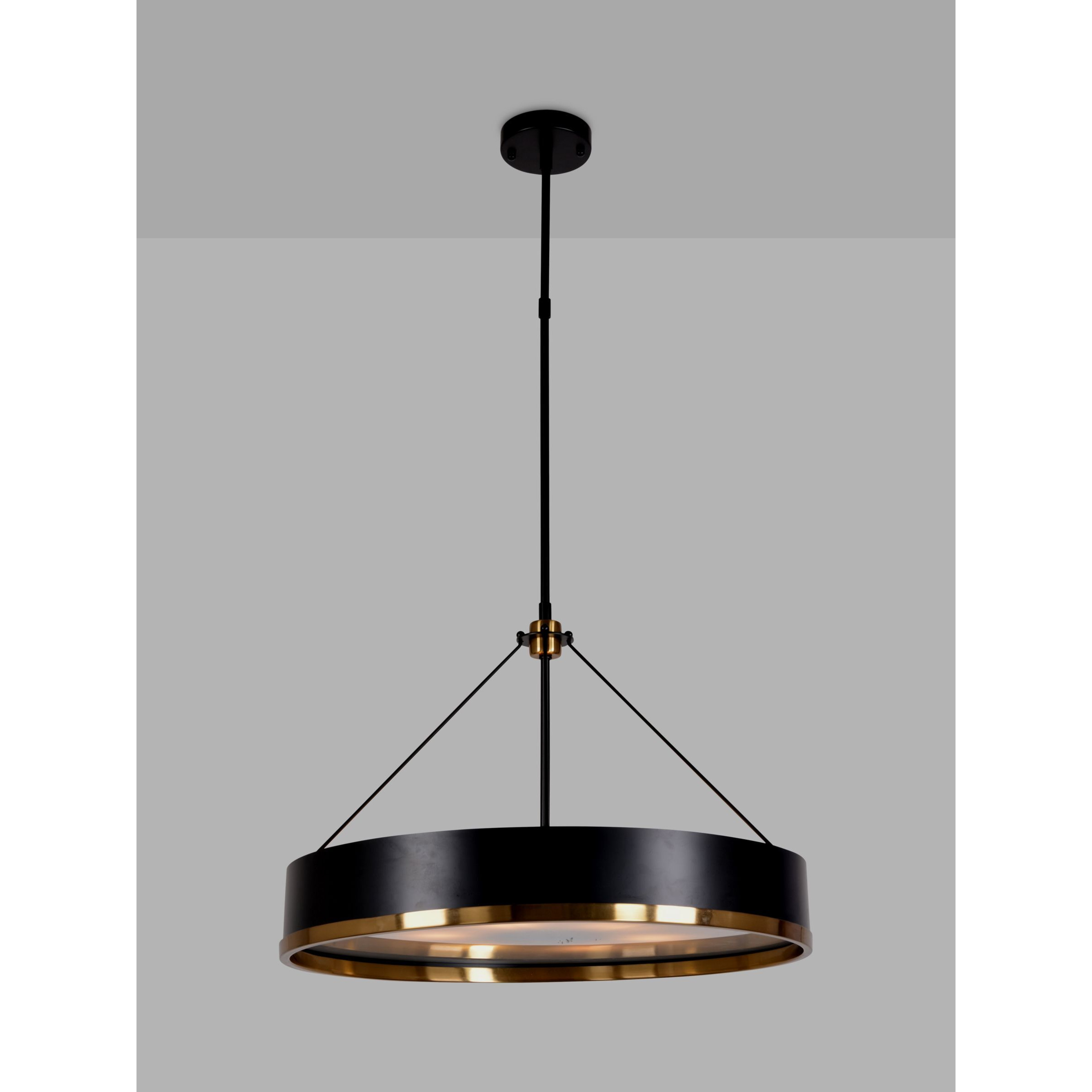 Pure White Lines Moscow Drum Small Pendant Ceiling Light, Black by John