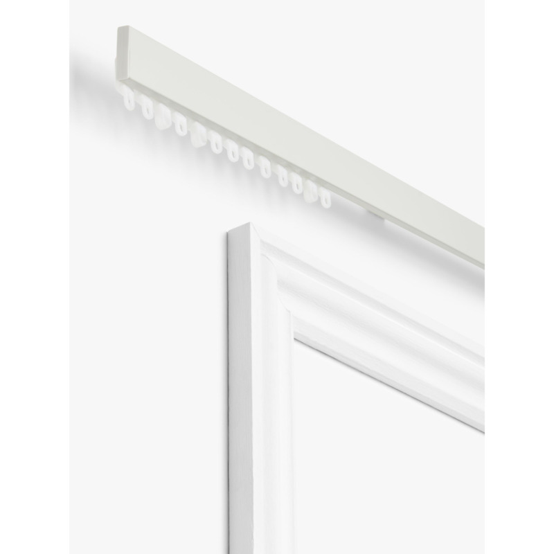John Lewis Aluminium Uncorded Heavyweight Curtain Track, White by John