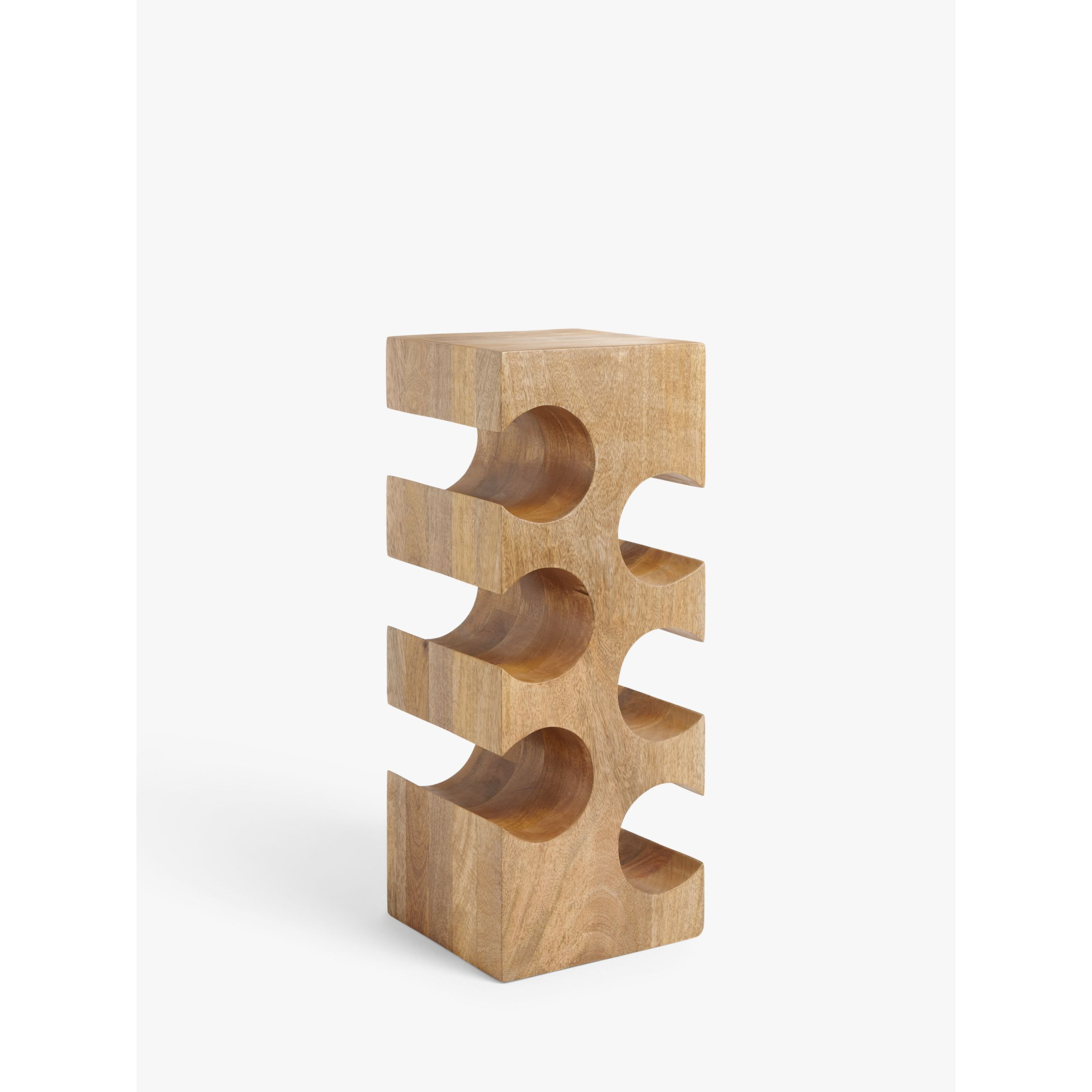 John Lewis Tall Mango Wood Wine Rack, 6 Bottle, Natural by John Lewis