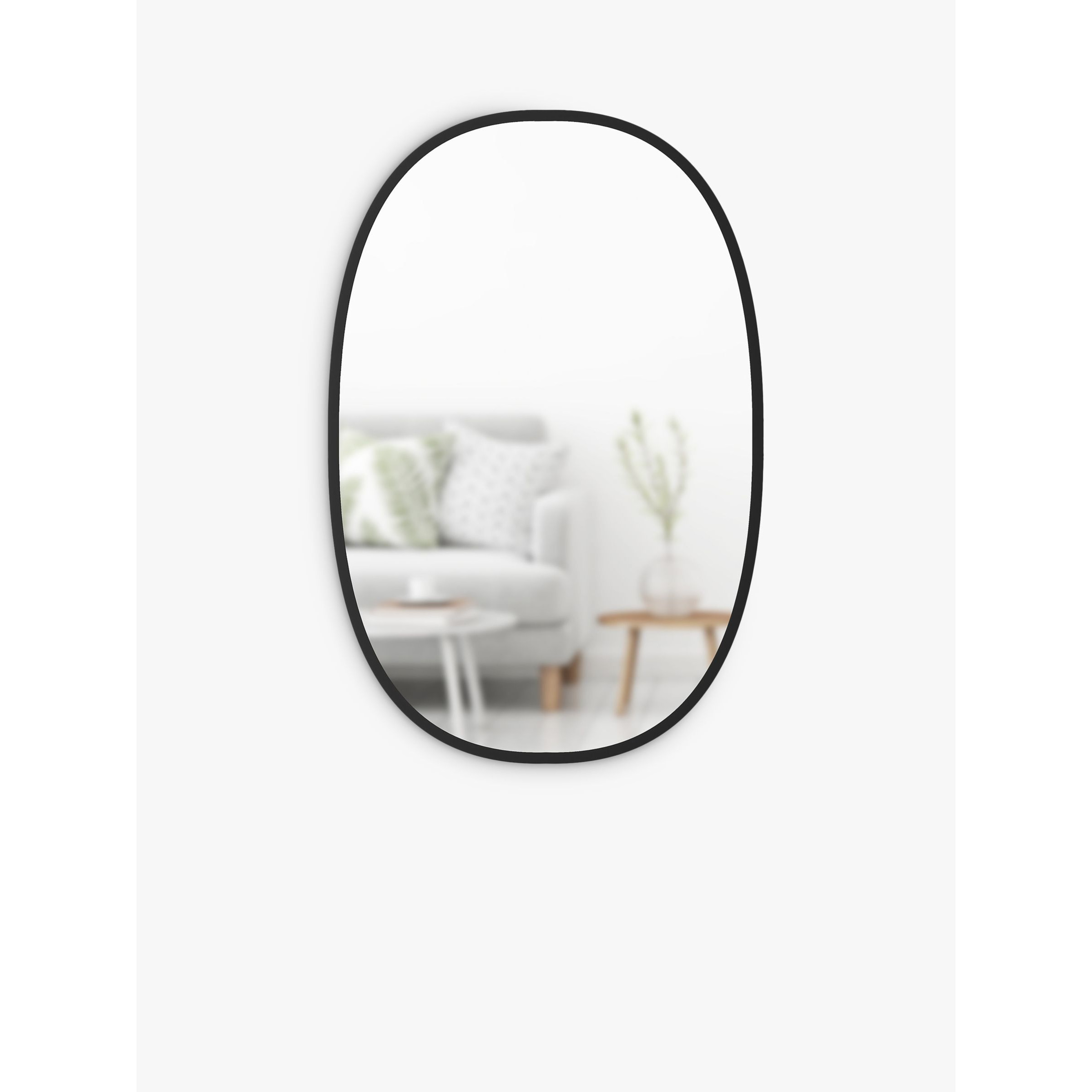 Umbra Hub Oval Wall Mirror, Black by John Lewis & Partners