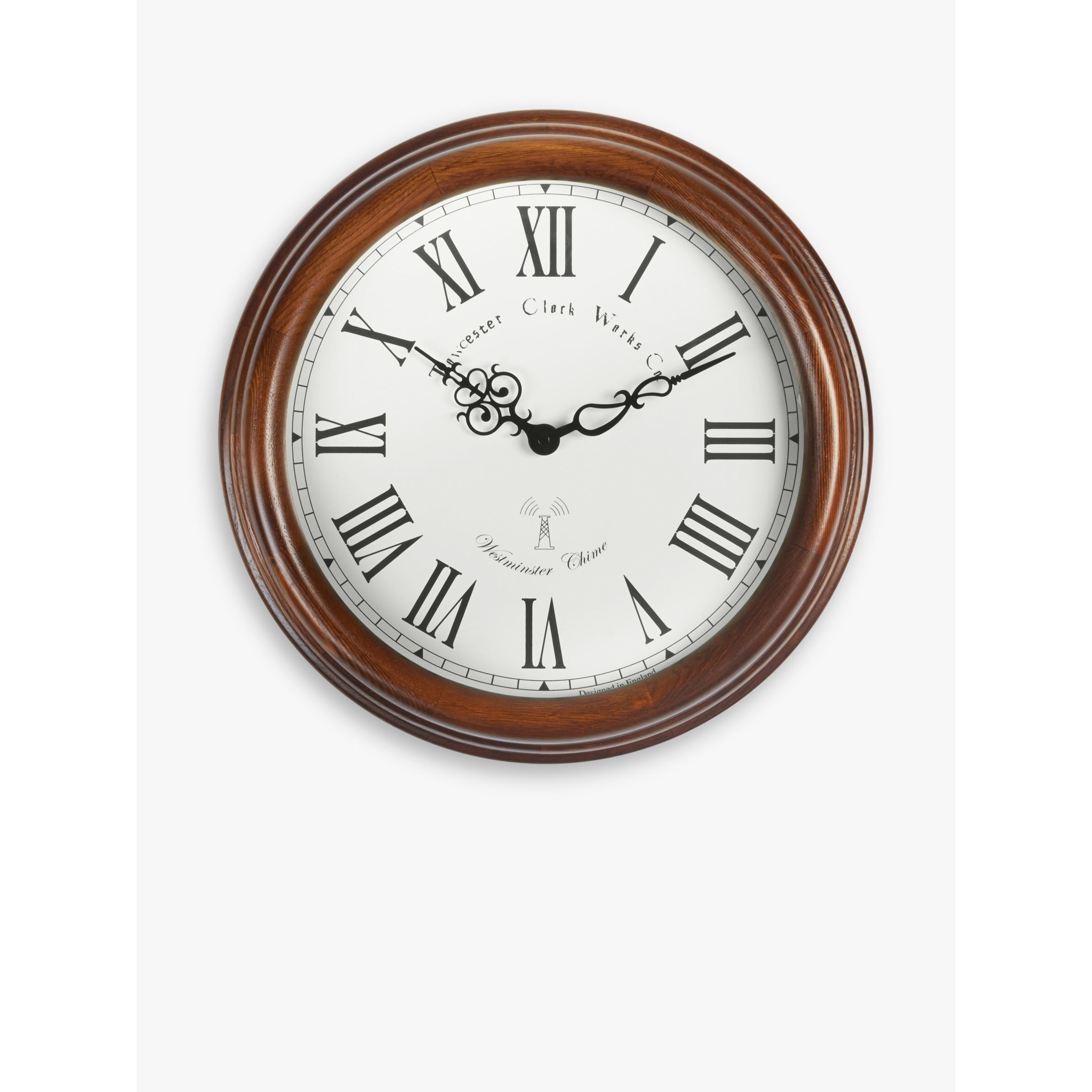 Acctim Towcester Lacock Radio Controlled Roman Numeral Analogue Wood Wall Clock, 39cm, Natural