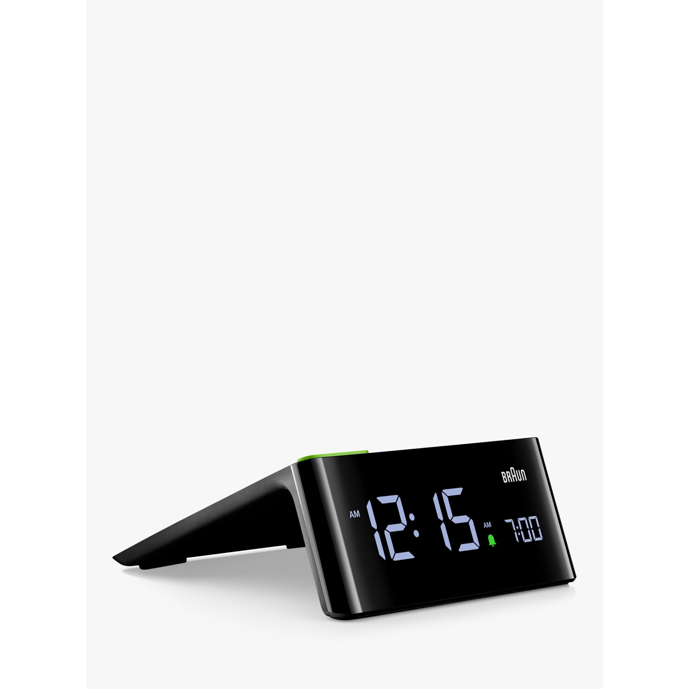 Braun BC16 Digital VA LCD Alarm Clock, Black by John Lewis & Partners