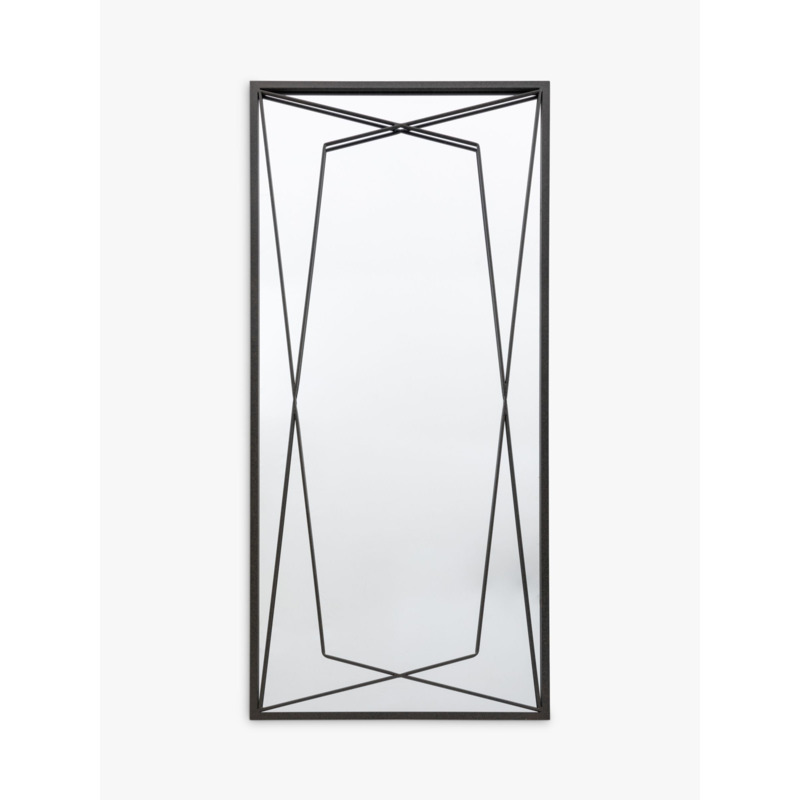 Gallery Direct Thurrock Rectangular Metal Frame Leaner Mirror, 160 x 75cm, Black by John Lewis