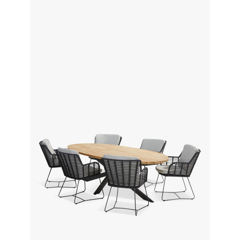 4 Seasons Outdoor Fabrice & Prado Ellipse 6Seater Garden Dining Set, FSCCertified (Teak Wood