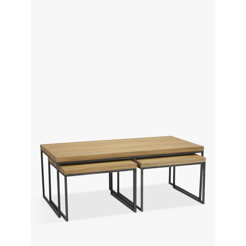 John Lewis Calia Coffee Table with Nest of 2 Tables, Oak by John Lewis
