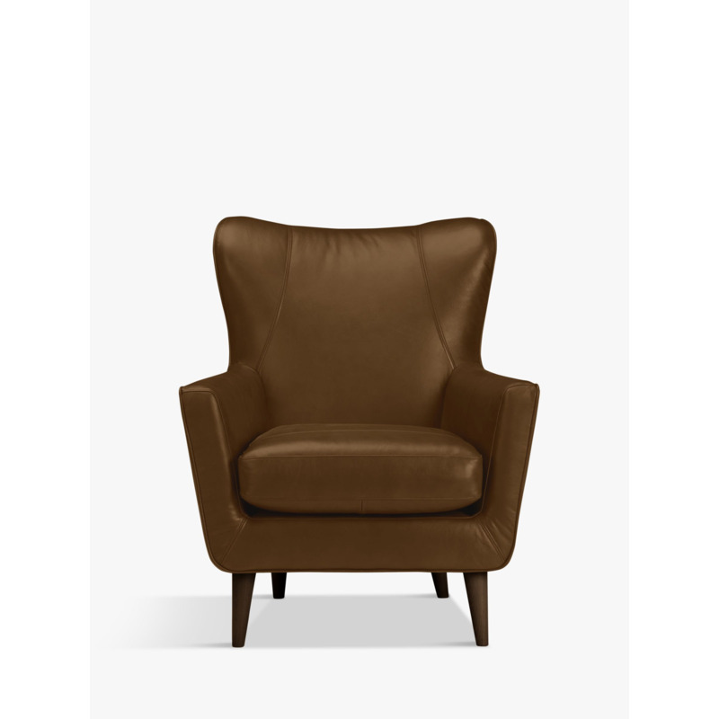John Lewis Thomas Leather Armchair, Demetra Light Tan by John Lewis