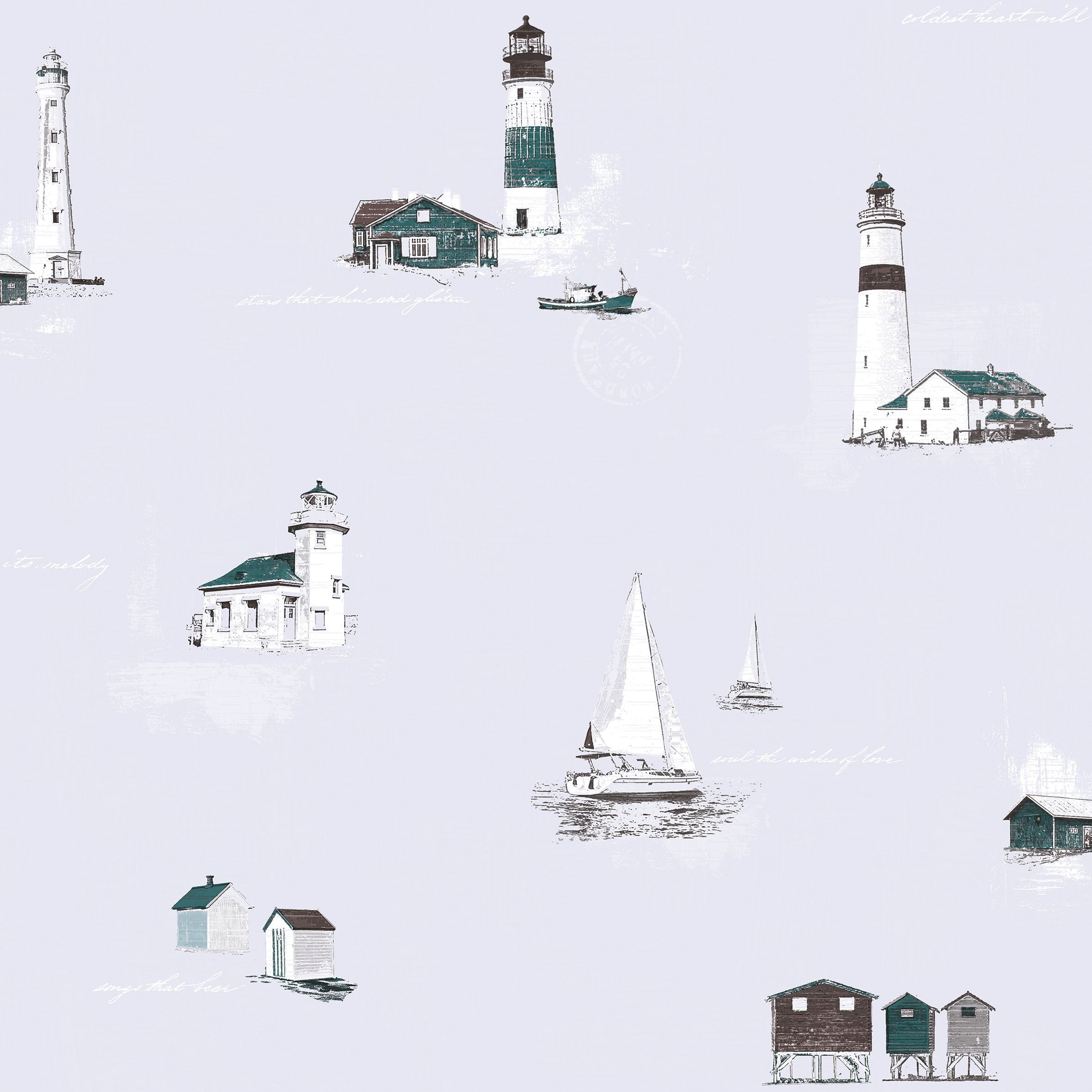 Galerie Lighthouses Wallpaper by John Lewis & Partners | ufurnish.com