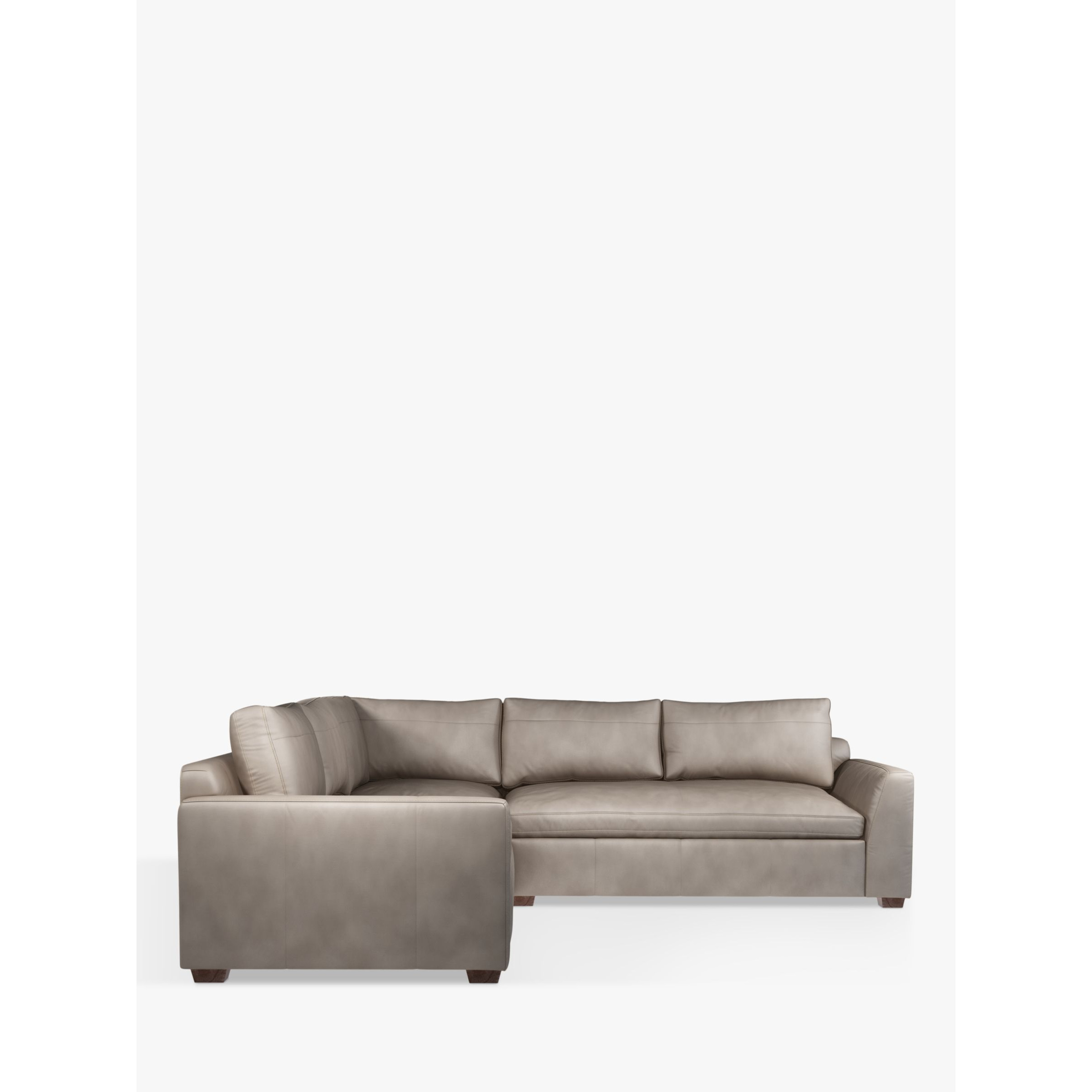 John Lewis Tortona 5+ Seater Leather Corner Sofa, Dark Leg by John Lewis & Partners