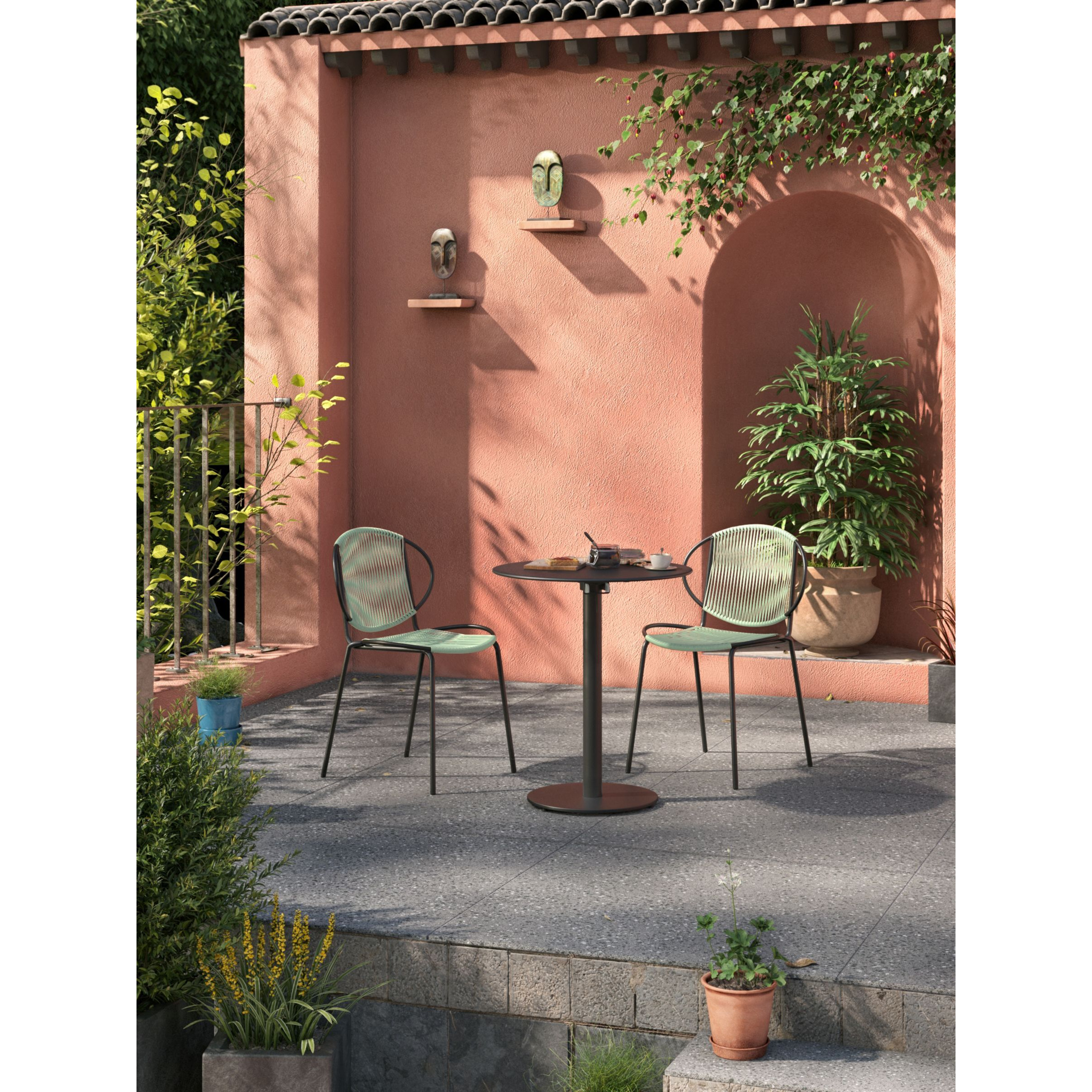 John Lewis Ellipse Round Garden Bistro Table, Black by John Lewis & Partners
