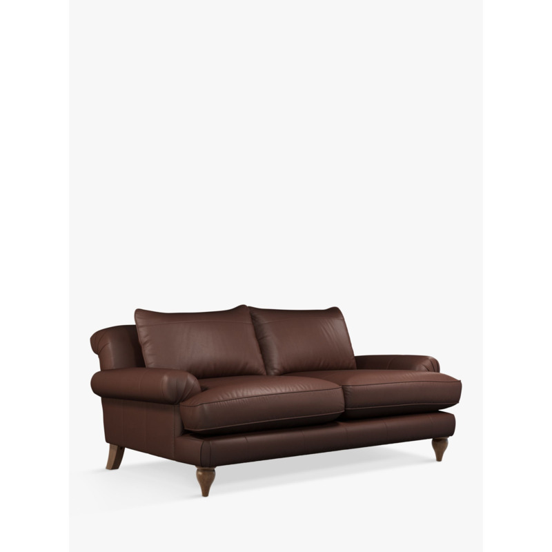 John Lewis Findon Large 3 Seater Leather Sofa, Dark Leg by John Lewis
