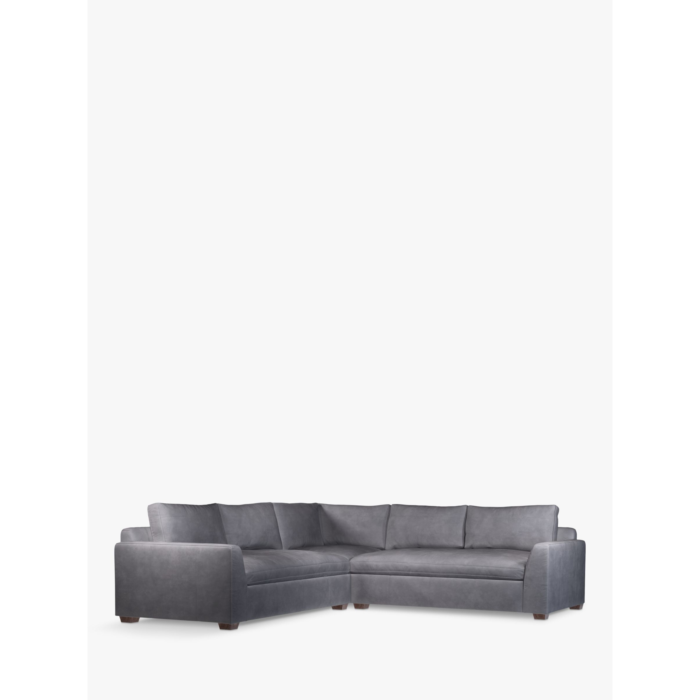 John Lewis Tortona 5+ Seater Leather Corner Sofa, Dark Leg by John Lewis & Partners