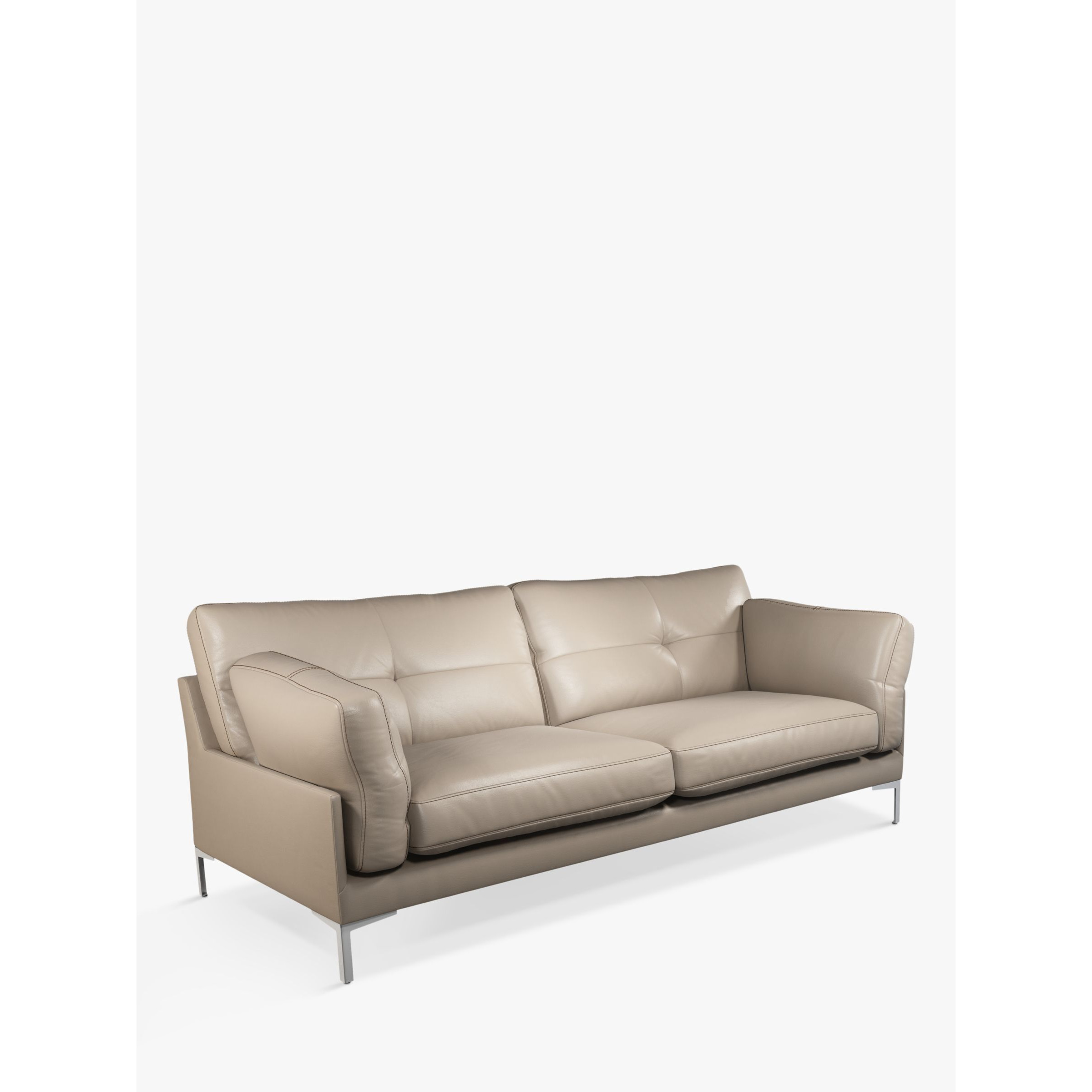 John Lewis Java II Large 3 Seater Leather Sofa, Metal Leg by John Lewis