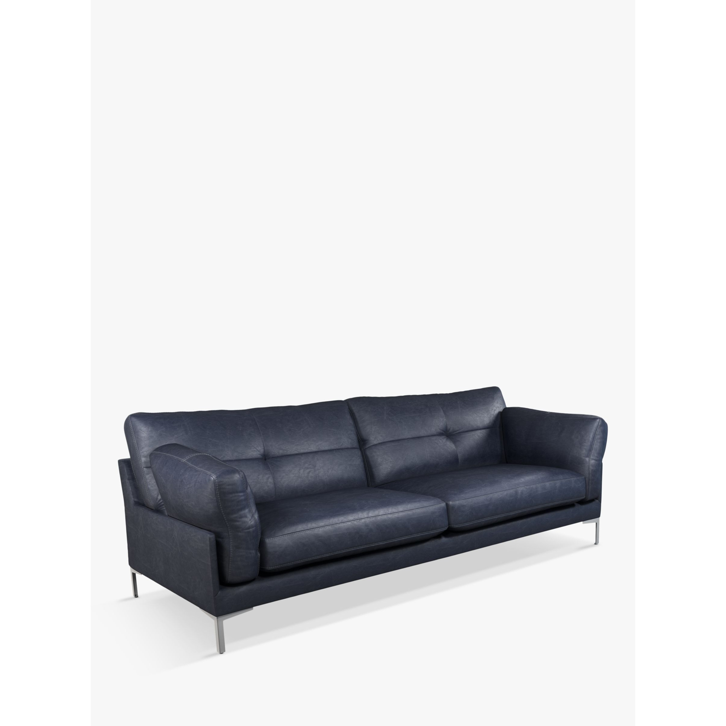 John Lewis Java II Grand 4 Seater Leather Sofa, Metal Leg by John Lewis