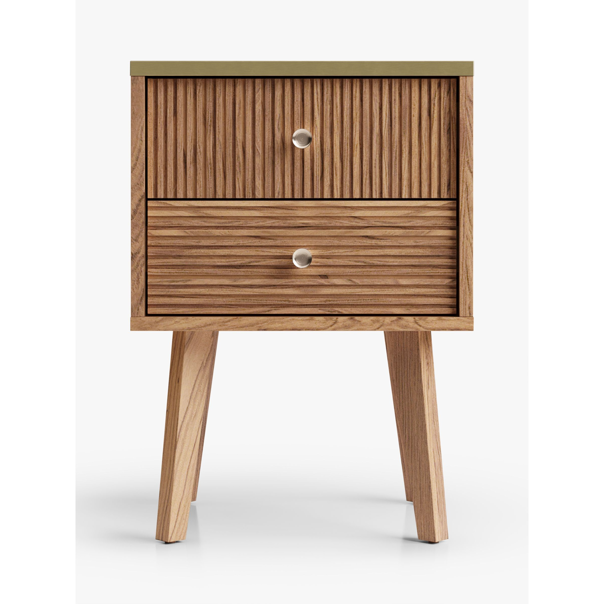 John Lewis & Partners Padma 2 Drawer Bedside Table, Oak by John Lewis