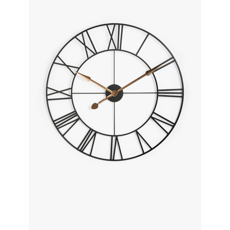 John Lewis Large Roman Numeral Skeleton Wall Clock, 80cm, Black by John Lewis & Partners