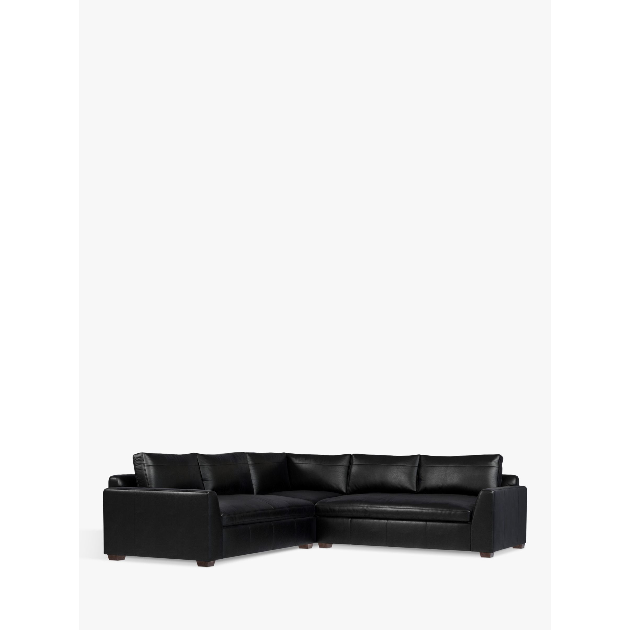 John Lewis Tortona 5+ Seater Leather Corner Sofa, Dark Leg by John Lewis & Partners