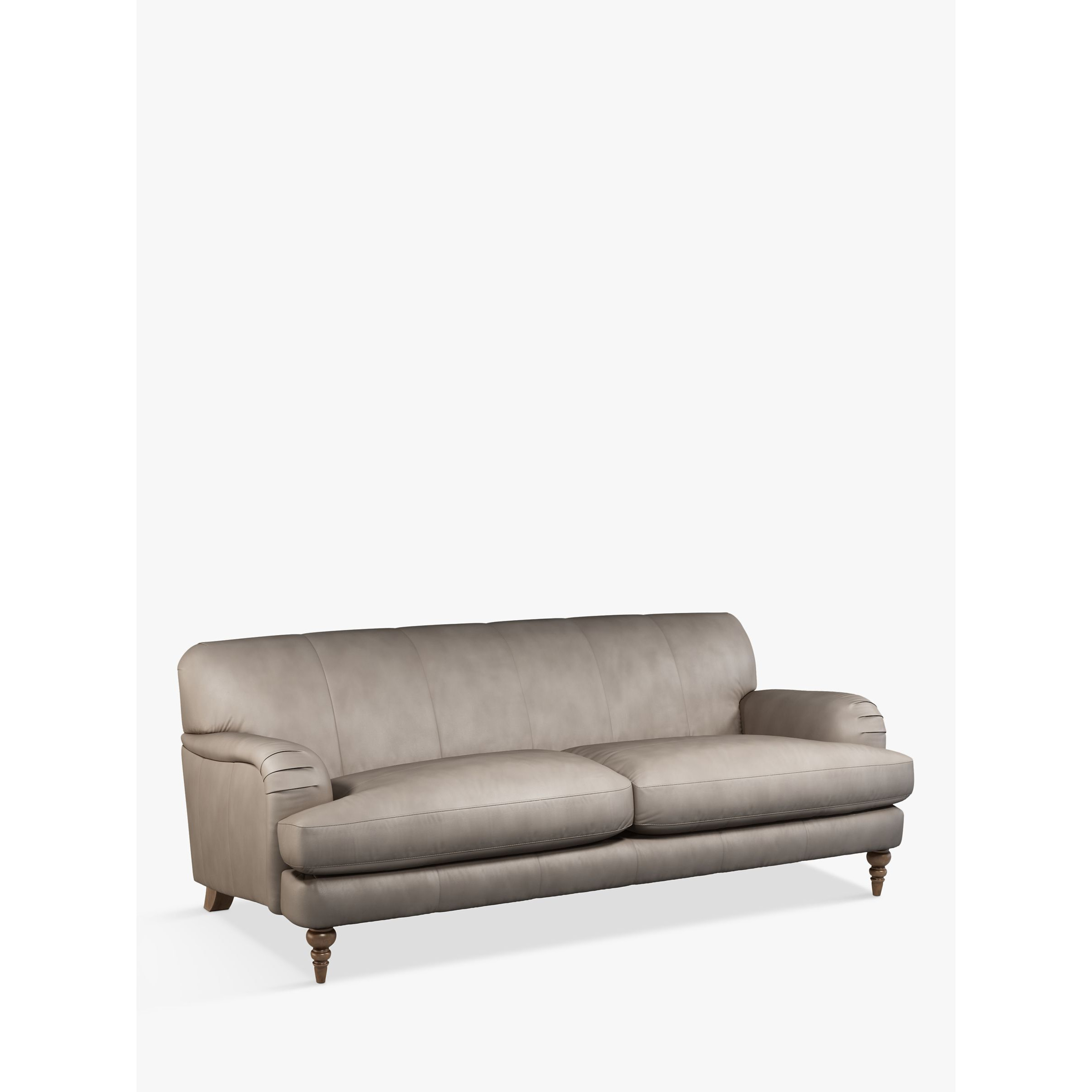 John Lewis Harrogate High Back Grand 4 Seater Leather Sofa, Dark Leg by