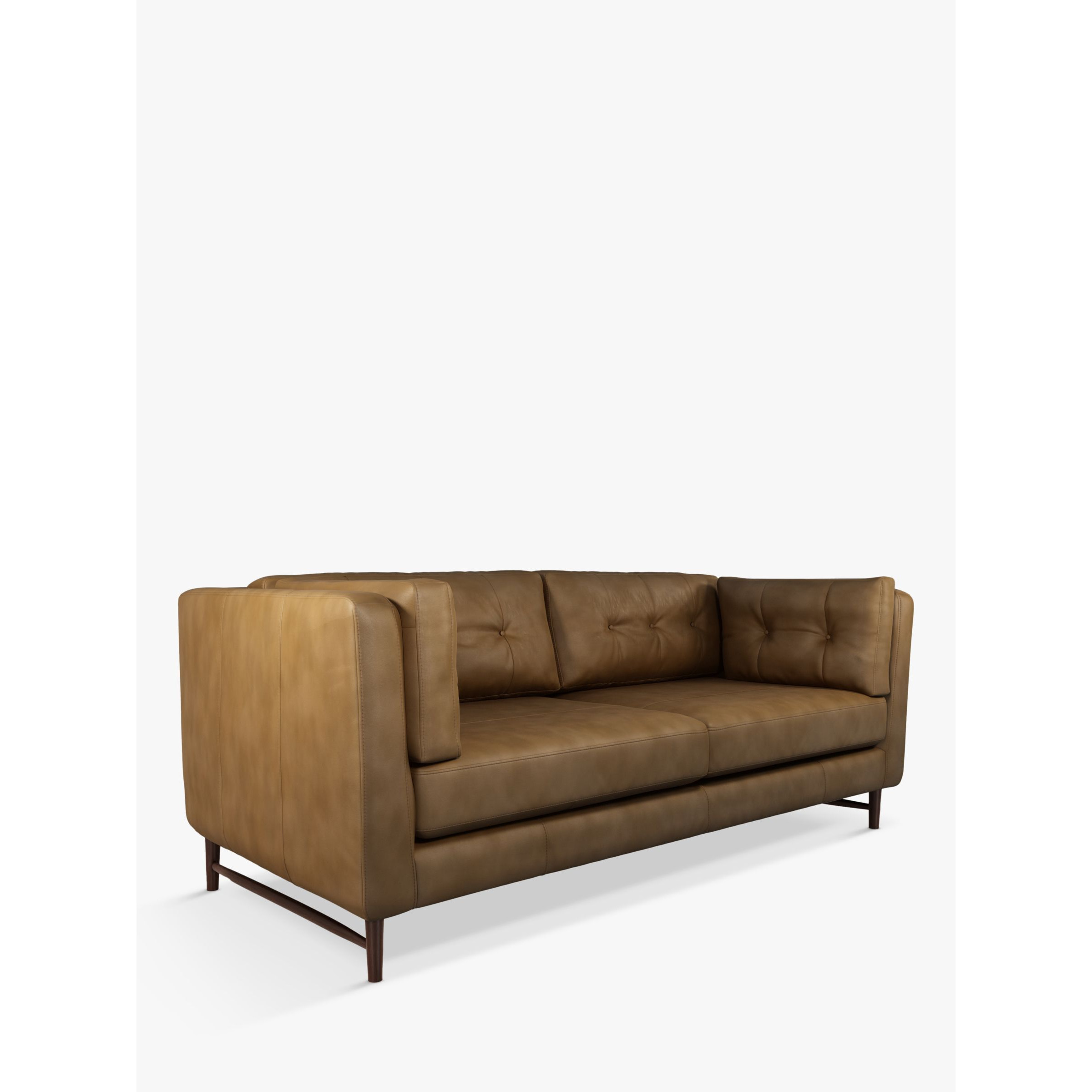 John Lewis Booth Grand 4 Seater Leather Sofa, Dark Leg by John Lewis