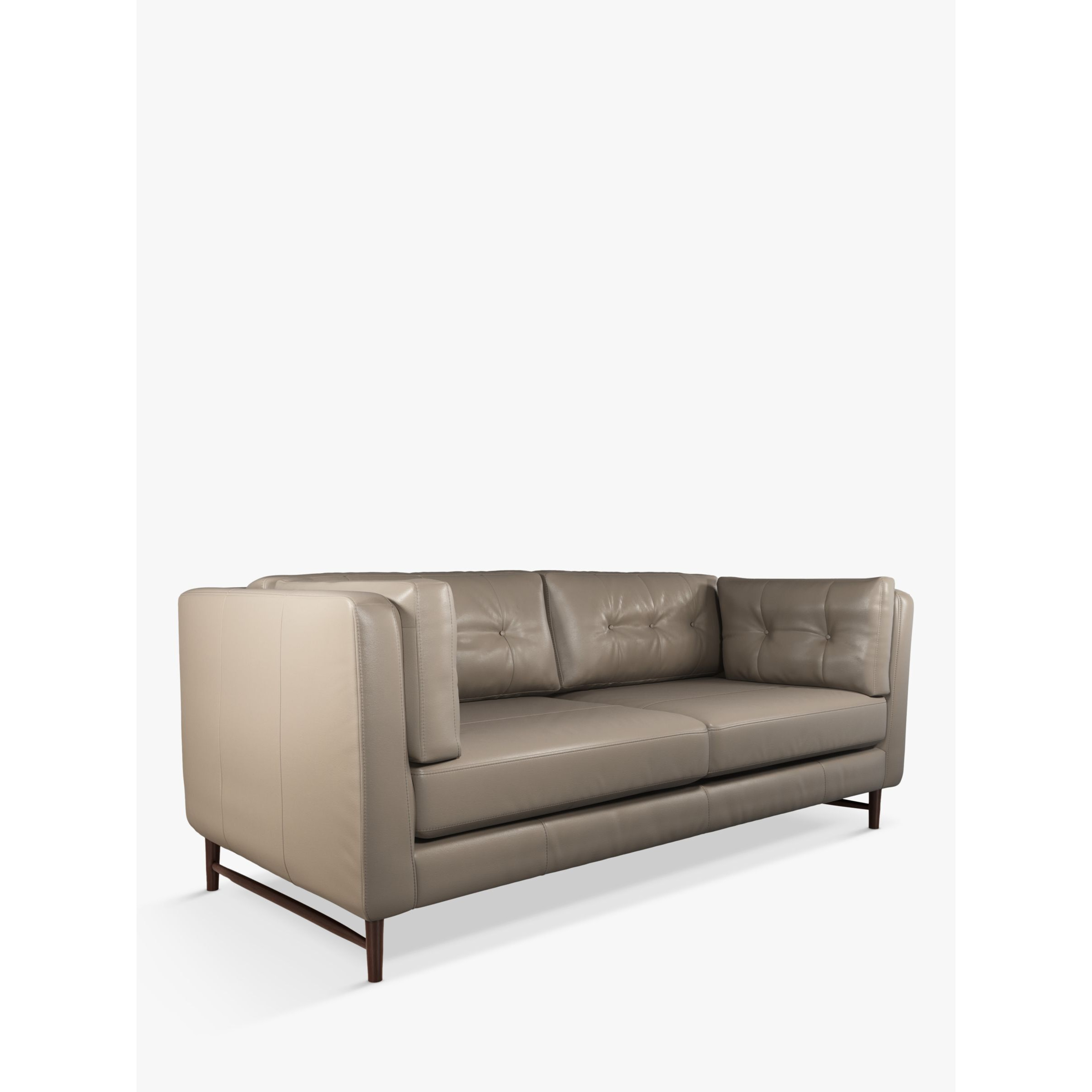 John Lewis Booth Grand 4 Seater Leather Sofa, Dark Leg by John Lewis
