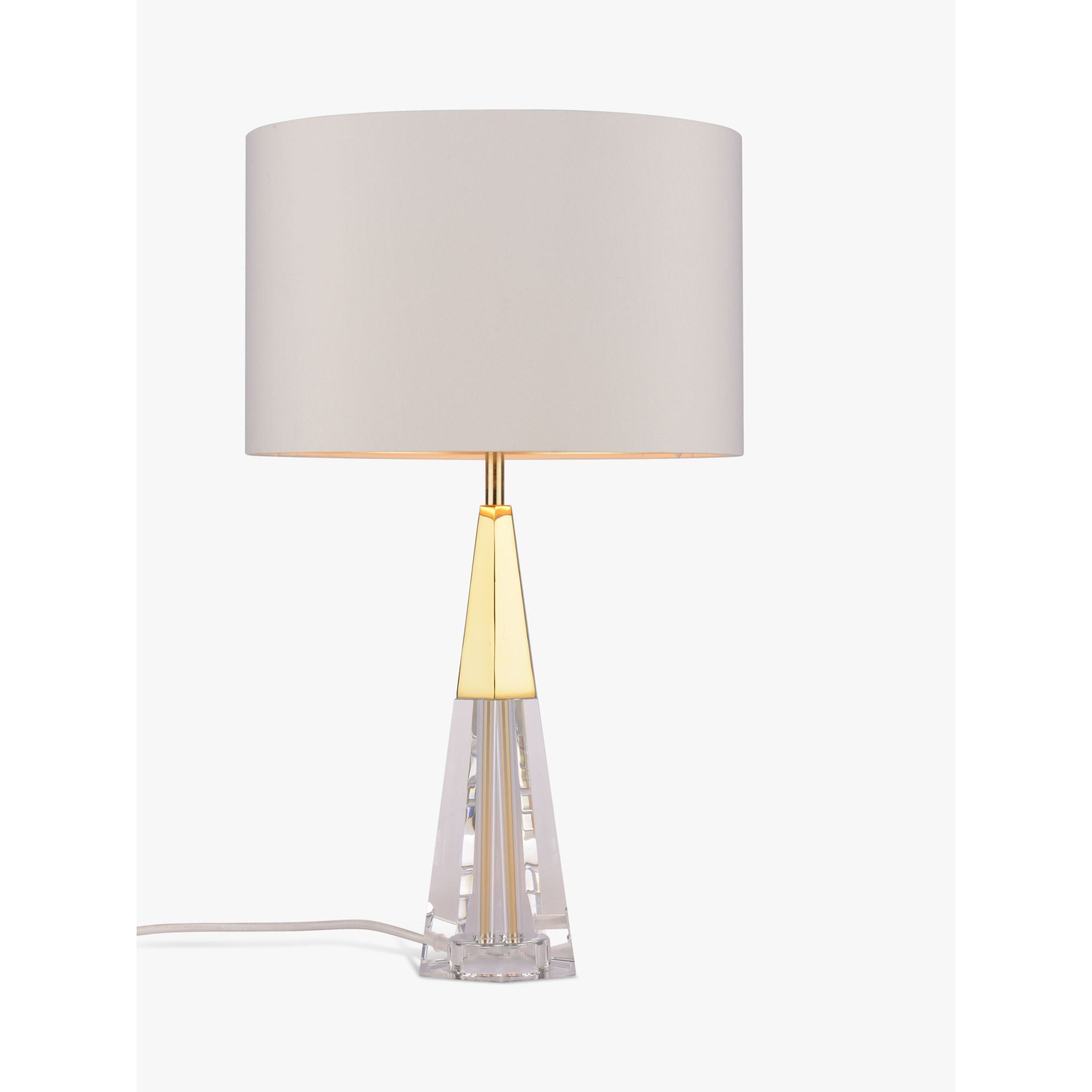 John Lewis Pyramid Crystal Touch Table Lamp, Clear/Gold by John Lewis