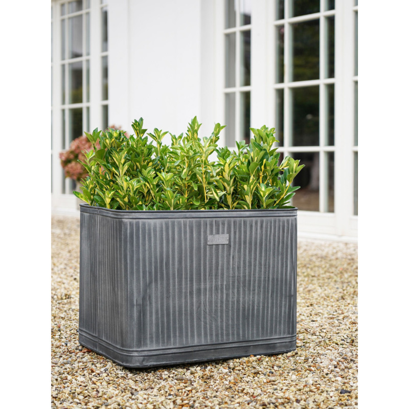 Ivyline Hampton Galvanised Metal Outdoor Trough Planter, 80cm by John