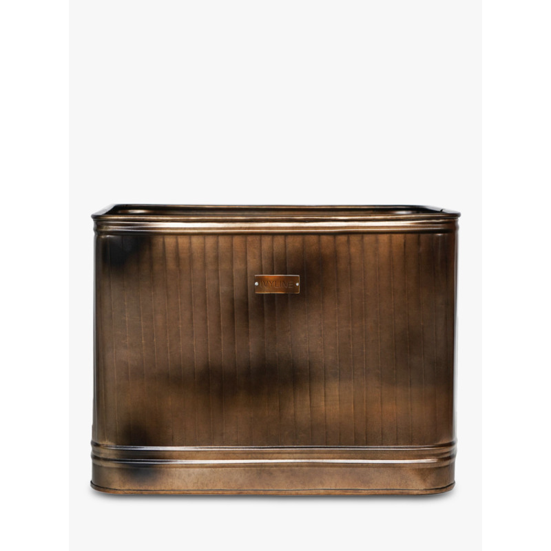 Ivyline Hampton Galvanised Metal Outdoor Trough Planter, 80cm by John