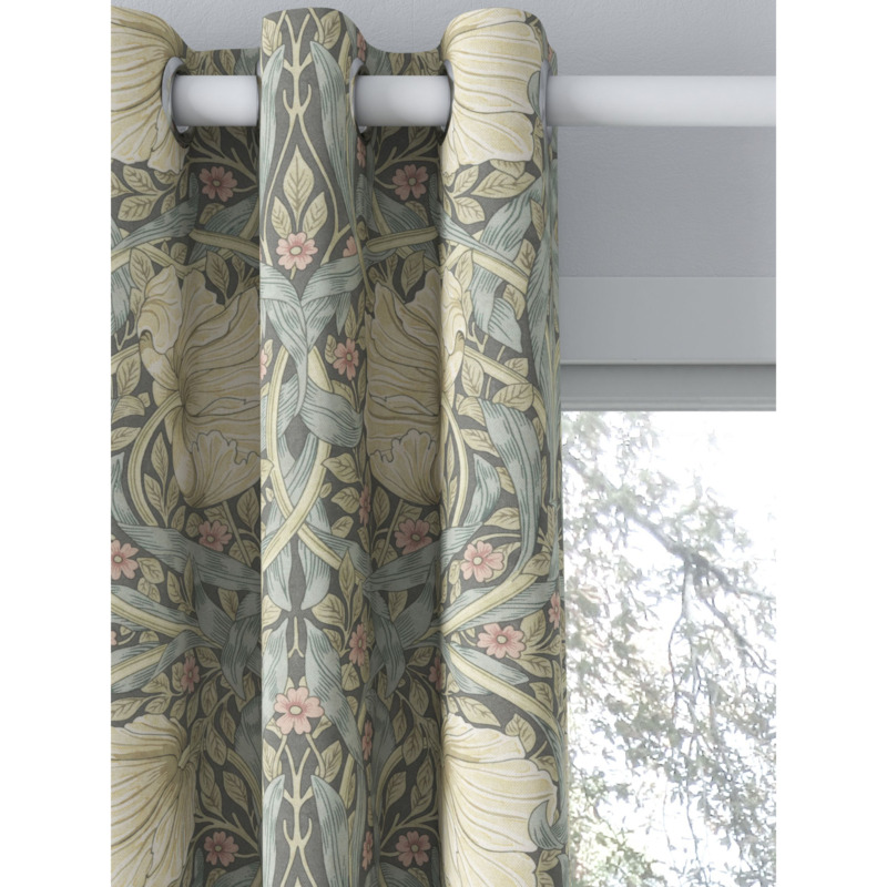 Morris & Co. Pimpernel Pair Thermal Lined Eyelet Curtains by John Lewis ...