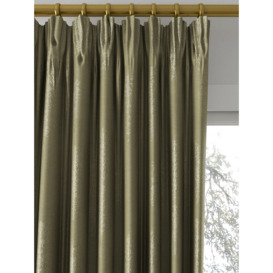 John Lewis Leckford Trees Tonal Weave Pair Lined Pencil Pleat Curtains, Loden Green