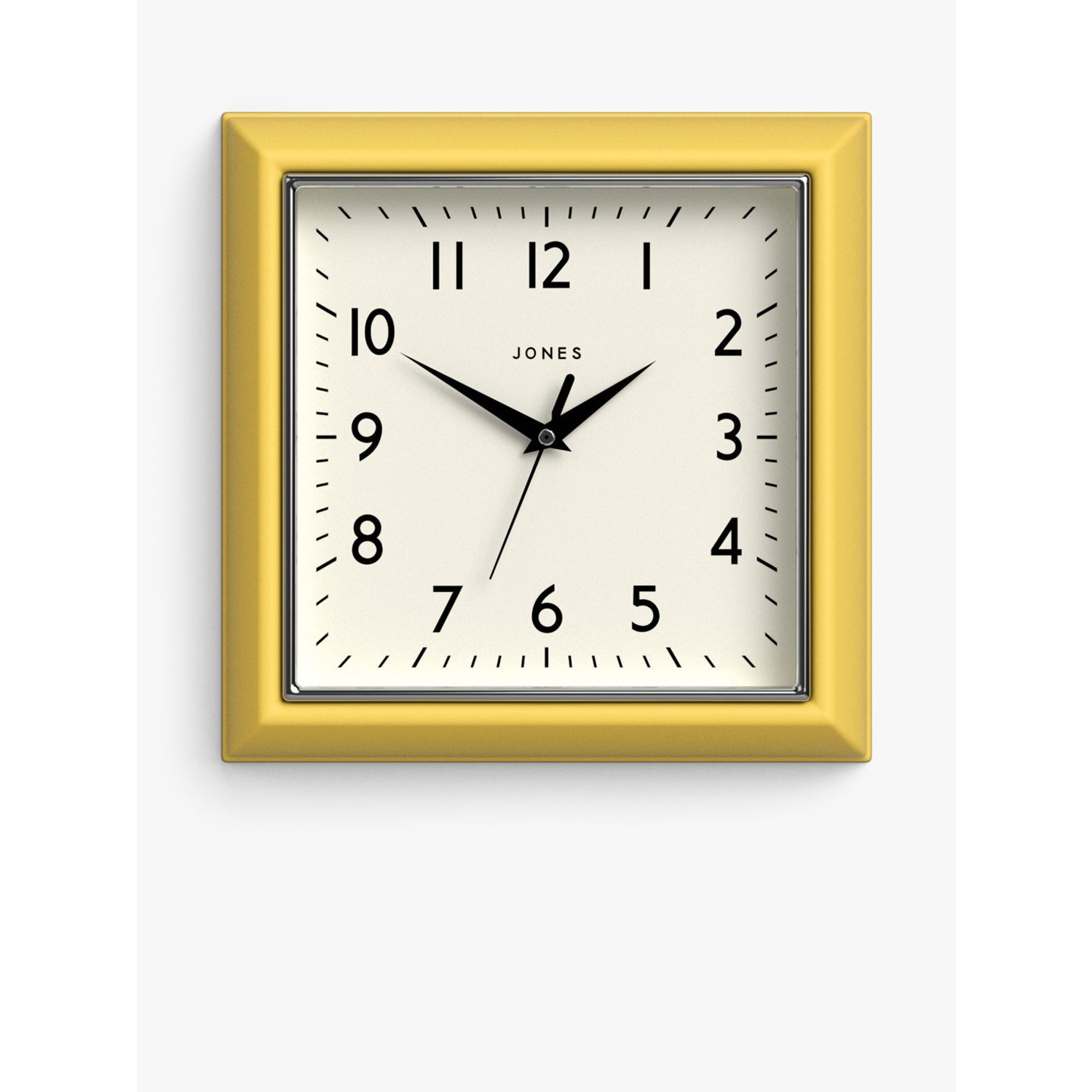 Jones Clocks Square Retro Analogue Wall Clock, 25cm by John Lewis