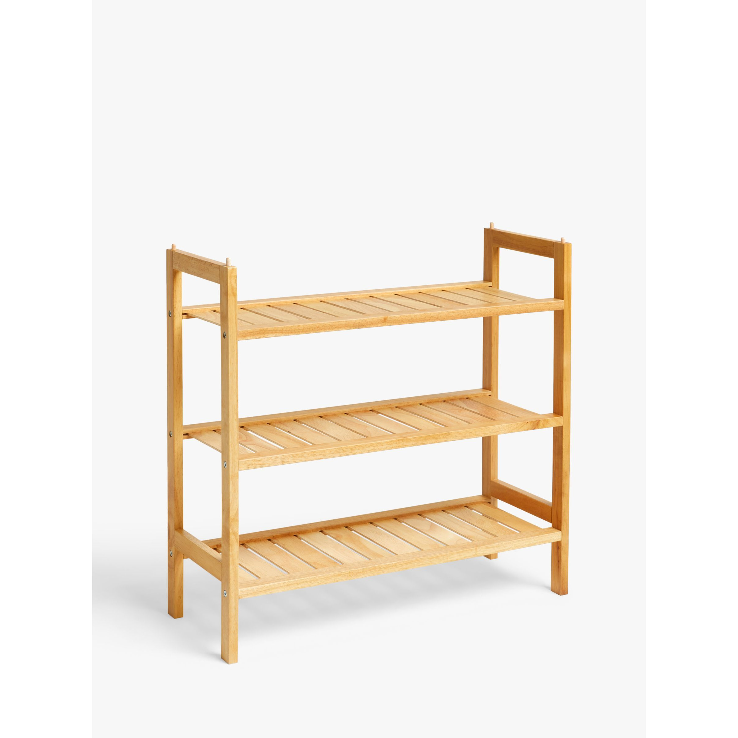 John Lewis FSCCertified (Oak Wood) 3 Tier Shoe Rack, Natural by John