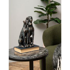 Libra Interiors Two Puppy Dogs Sculpture, H29cm, Antique Bronze