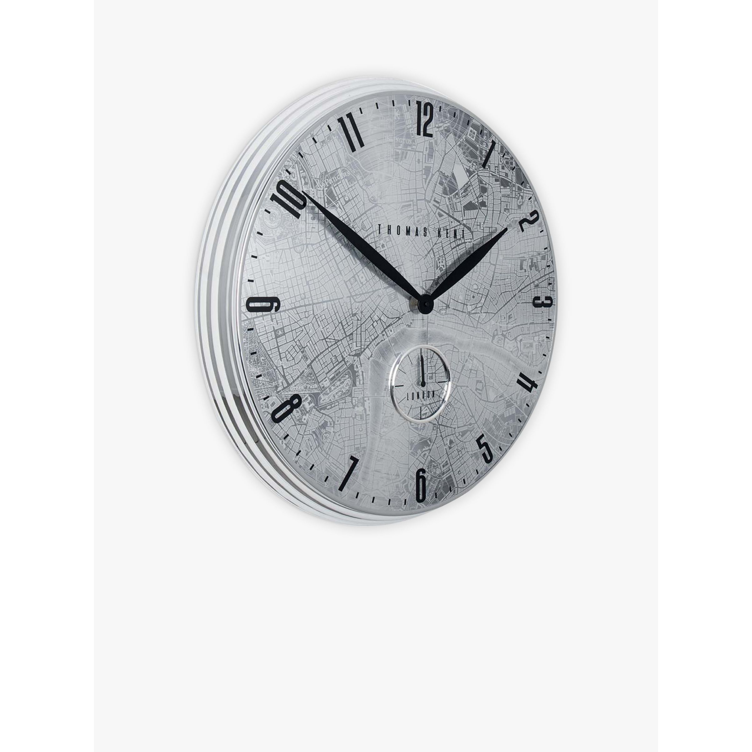 Thomas Kent Londoner Greenwich Timekeeper Analogue Wall Clock, Chrome