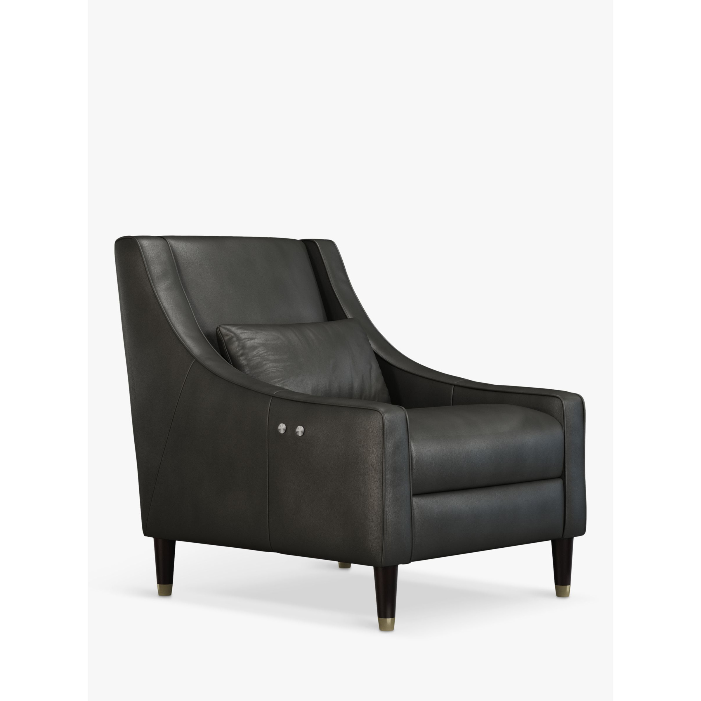 John Lewis Swept Motion Leather Armchair with Footrest Mechanism, Dark Leg by John Lewis
