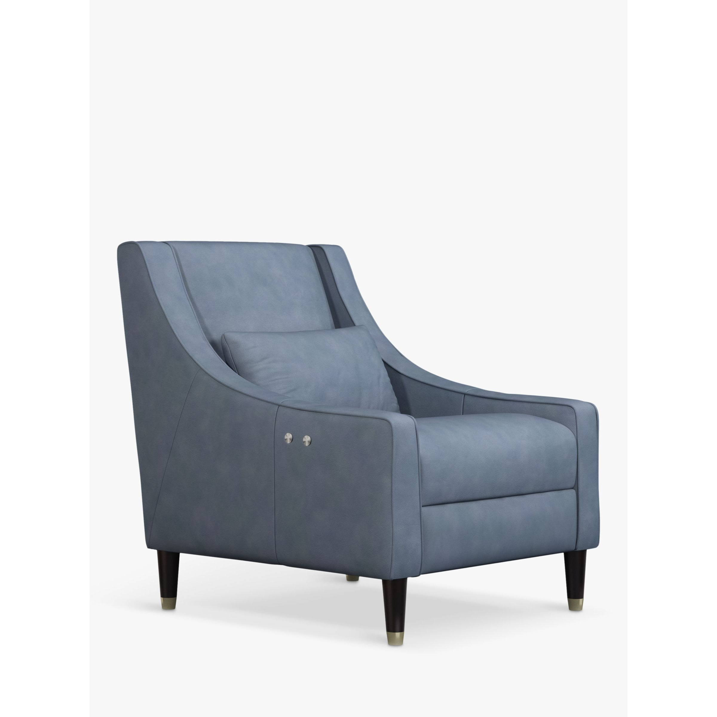 John Lewis Swept Motion Leather Armchair with Footrest Mechanism, Dark Leg by John Lewis