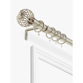John Lewis Extendable Dual Function Curtain Pole Kit with Cage Finials, Dia.25/28mm, Steel