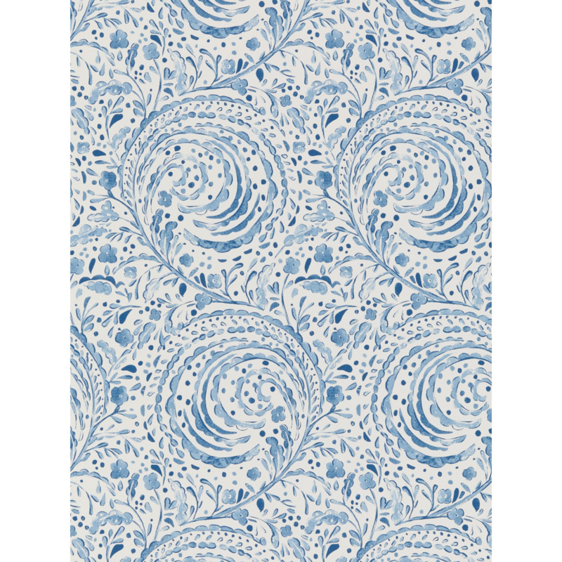 John Lewis Baxter Swirl Wallpaper, Nerine Blue by John Lewis & Partners