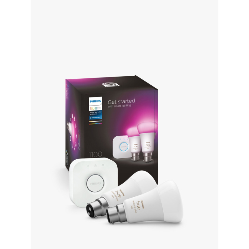 Philips Hue White and Colour Ambiance Wireless Lighting LED Starter Kit