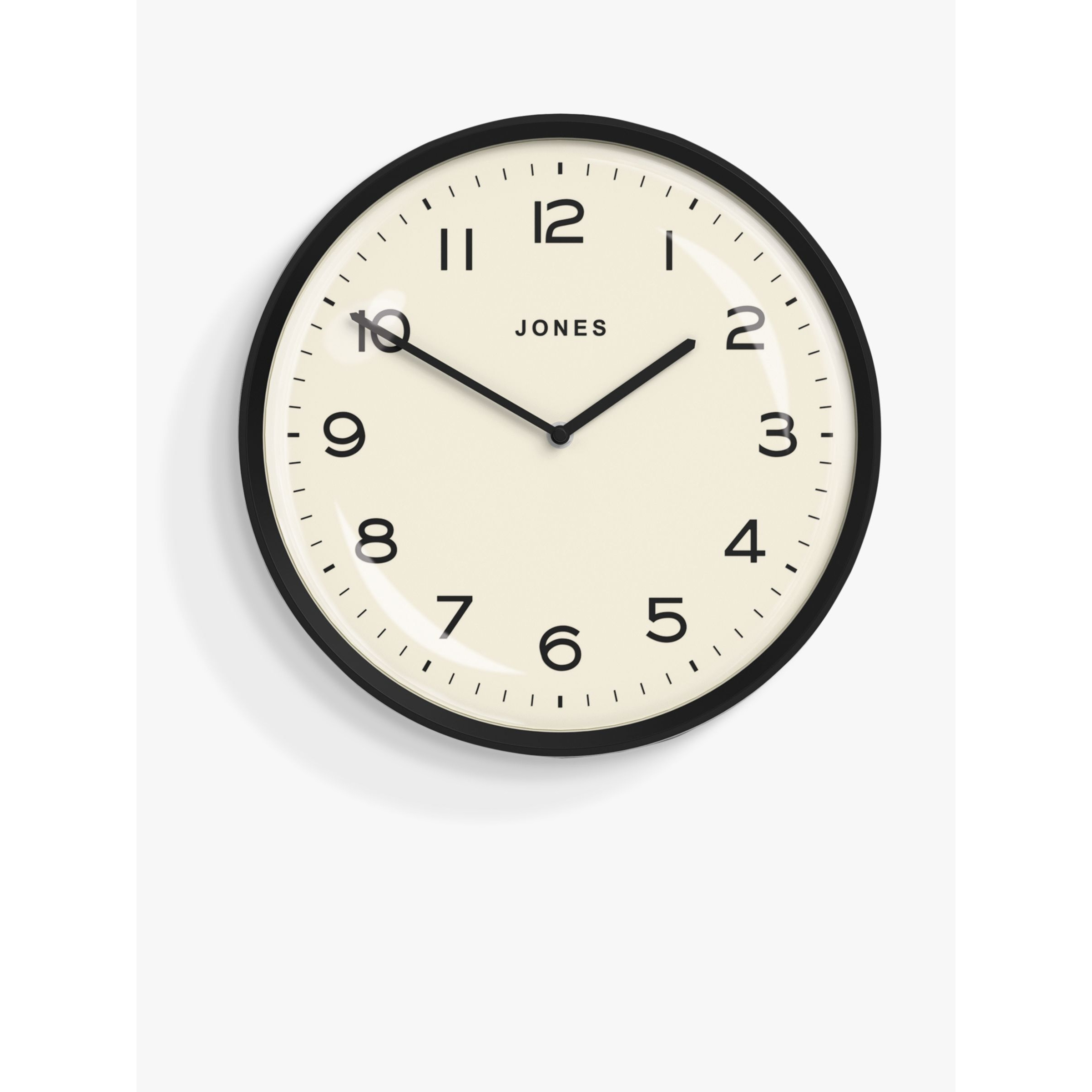 Jones Clocks Moonlight Wall Clock, 33cm, Matt Black by John Lewis