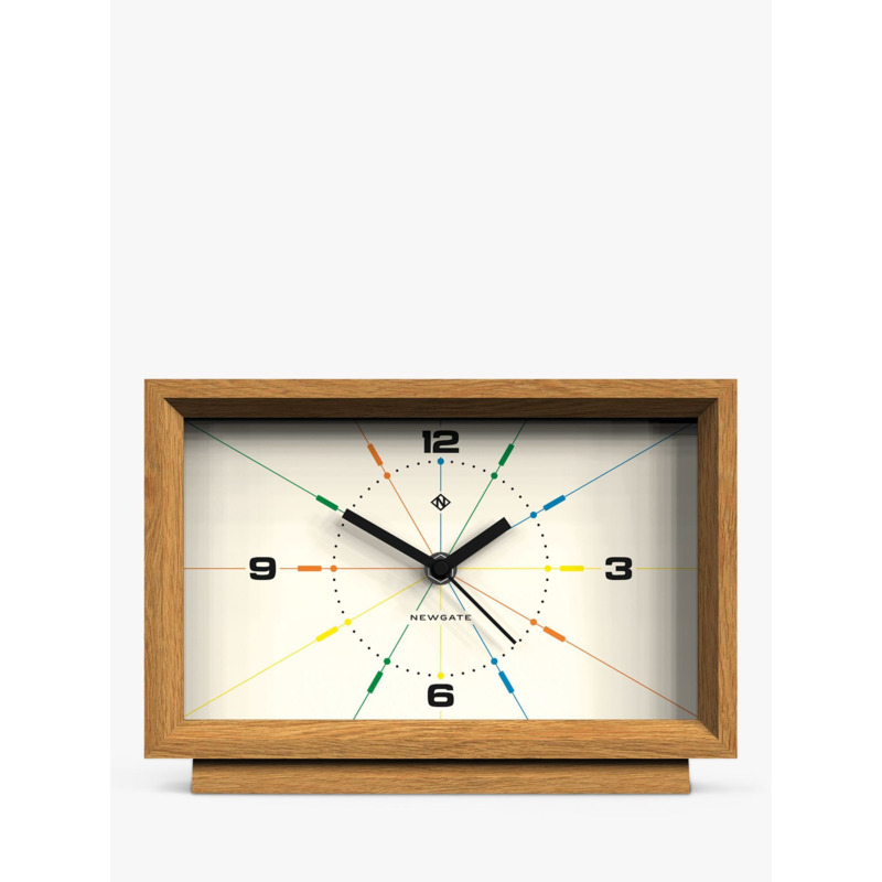 Newgate Clocks Holly Oak Wood Silent Sweep Analogue Mantel Clock, 25cm