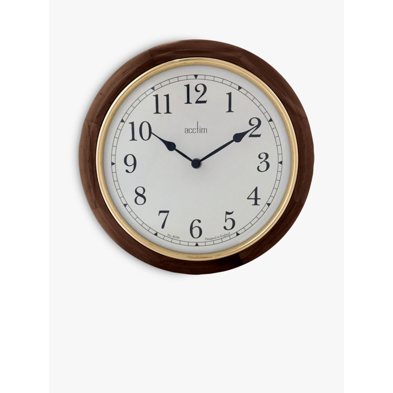 Acctim Winchester Oak Wood Analogue Quartz Wall Clock, 31cm, Oak by