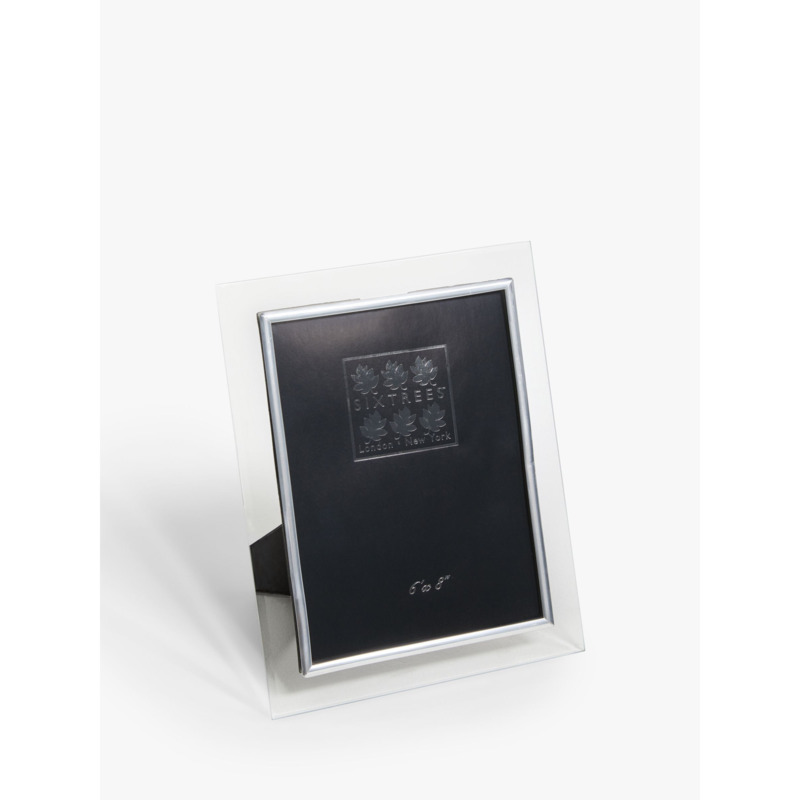 John Lewis Glass Border Photo Frame, Clear/Silver by John Lewis & Partners