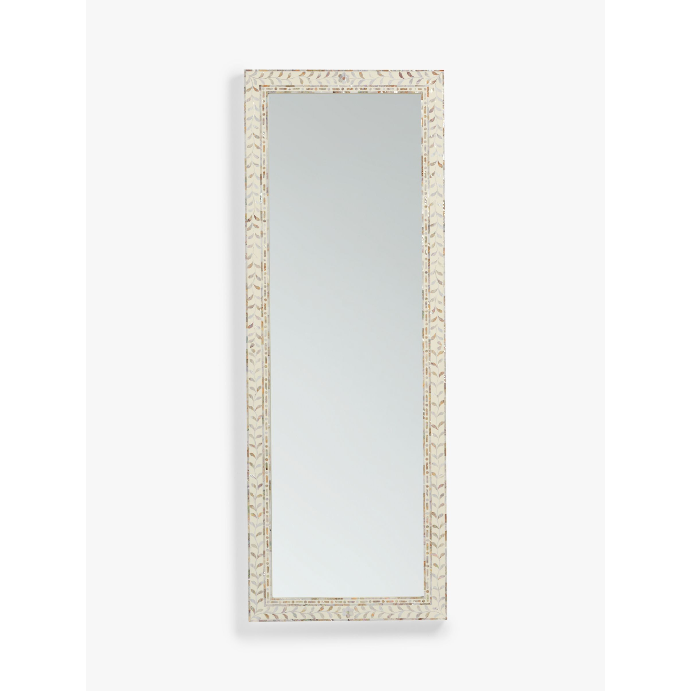 John Lewis Mother Of Pearl Frame Leaner/ Wall Mirror, 180 x 65cm by John Lewis & Partners
