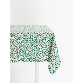 John Lewis Wheat & Holly Cotton Tablecloth, Green