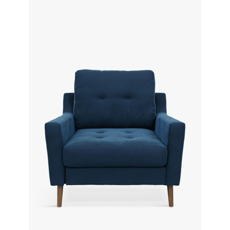 Sofi 'Sofa in a Box' Armchair, Dark Leg, Navy Velvet by John Lewis