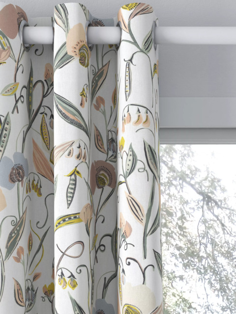 John Lewis Pea Blossom Print Pair Blackout/Thermal Lined Eyelet ...